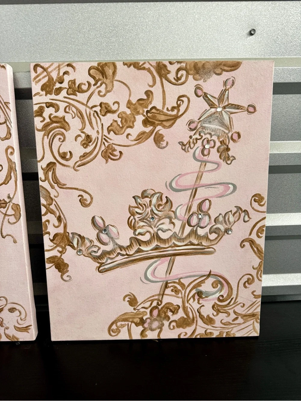 Pink and Gold Princess Castle Wall Art - Home Wall Decor